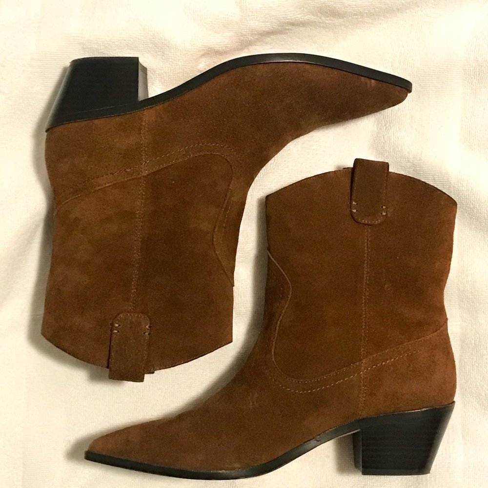 J. Crew Brown Suede Western Boots Size 10